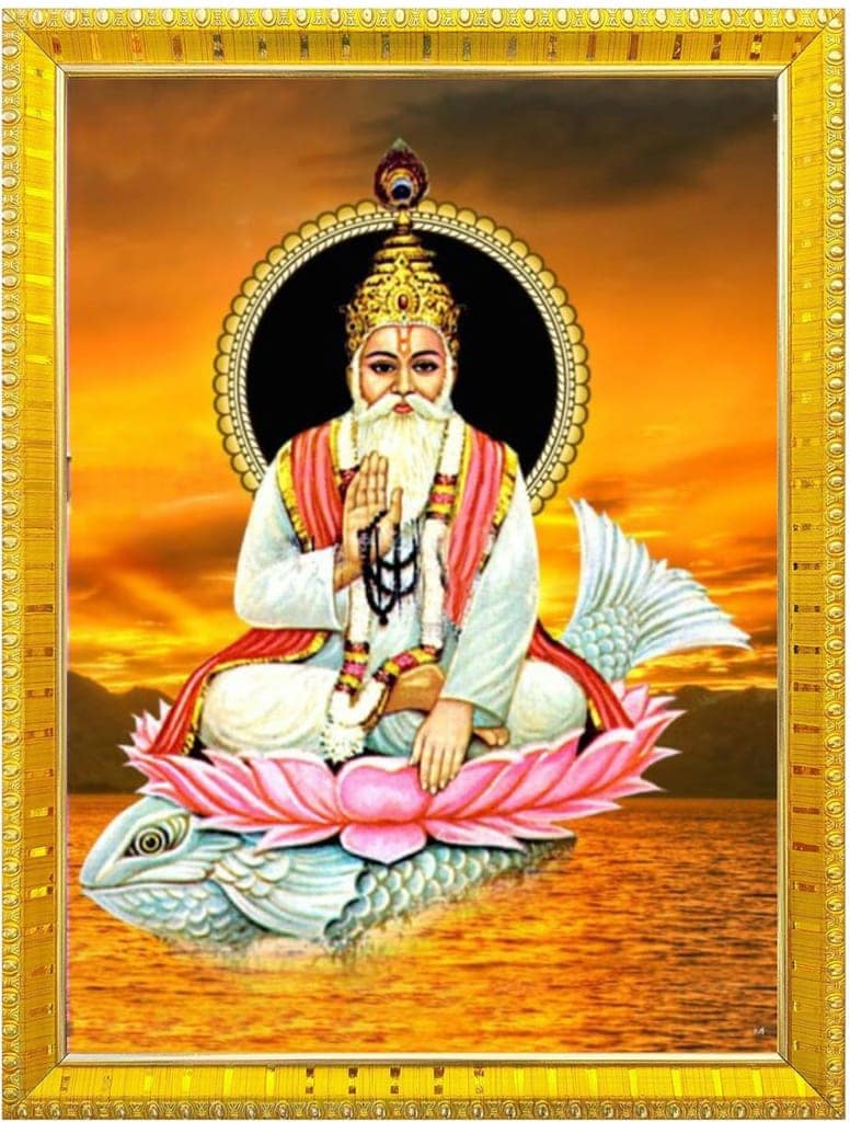 NOKKES Jhulelal Vishnu Avtar UDERO LAL sindhi god Golden 5X7 Inch Photo Frame_AQW8