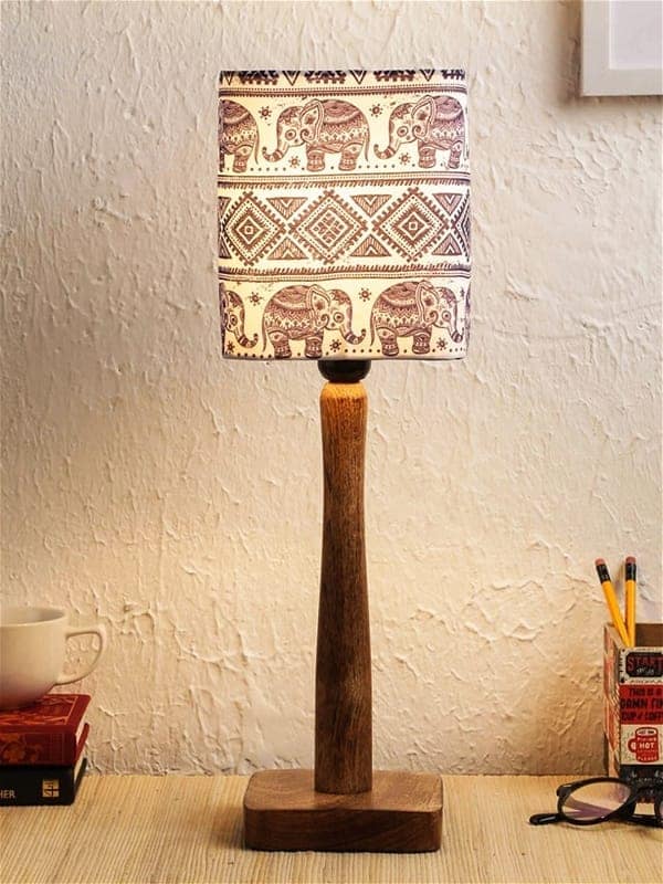 Warli Art Wooden Lamp