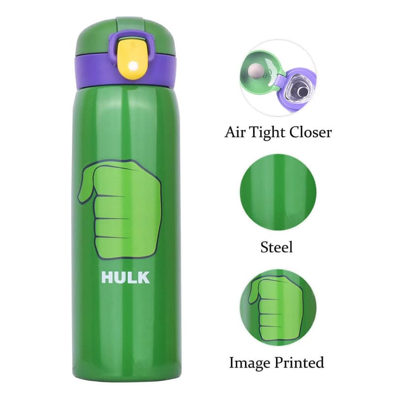 Hulk Water Bottle (Green) | Avengers Water Bottle for Kids | Hulk Drink Bottle | Hulk Hot Water Bottle | Incredible Hulk Water Bottle | Kids Water Bottle | Stainless Steel Water Bottle | Insulated Water Bottle | Sipper Water Bottle view 4
