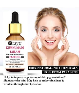 ORAYA Ayurvedic Kumkumadi Face Oil For Skin Brightening & Glowing Skin Face Serum 30 mL