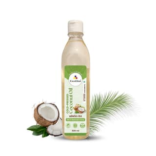 CocoGlow Cold Pressed Coconut Oil | 100% Pure & Unrefined | Extracted from Sun Dried Coconut | MCT-65% | 0 Trans Fat | 500 ml