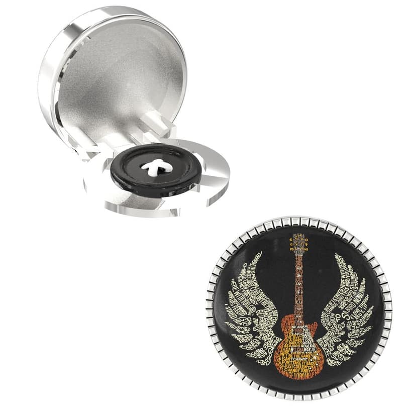 The Smart Buttons - Shirt Button Cover Cufflinks for Men - Guitar Style