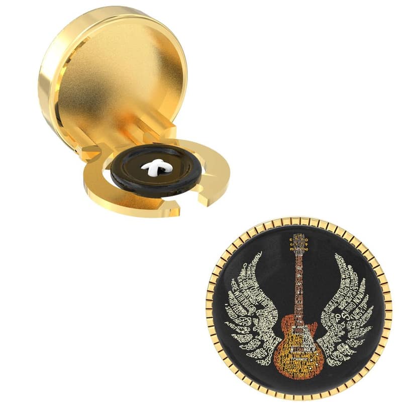 The Smart Buttons - Shirt Button Cover Cufflinks for Men - Guitar Style view 7