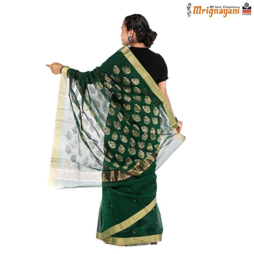 HANDLOOM CHANDERI SILK SAREE WITH BLOUSE (SKU - 1SC103120622, SAREE - 1026) view 2