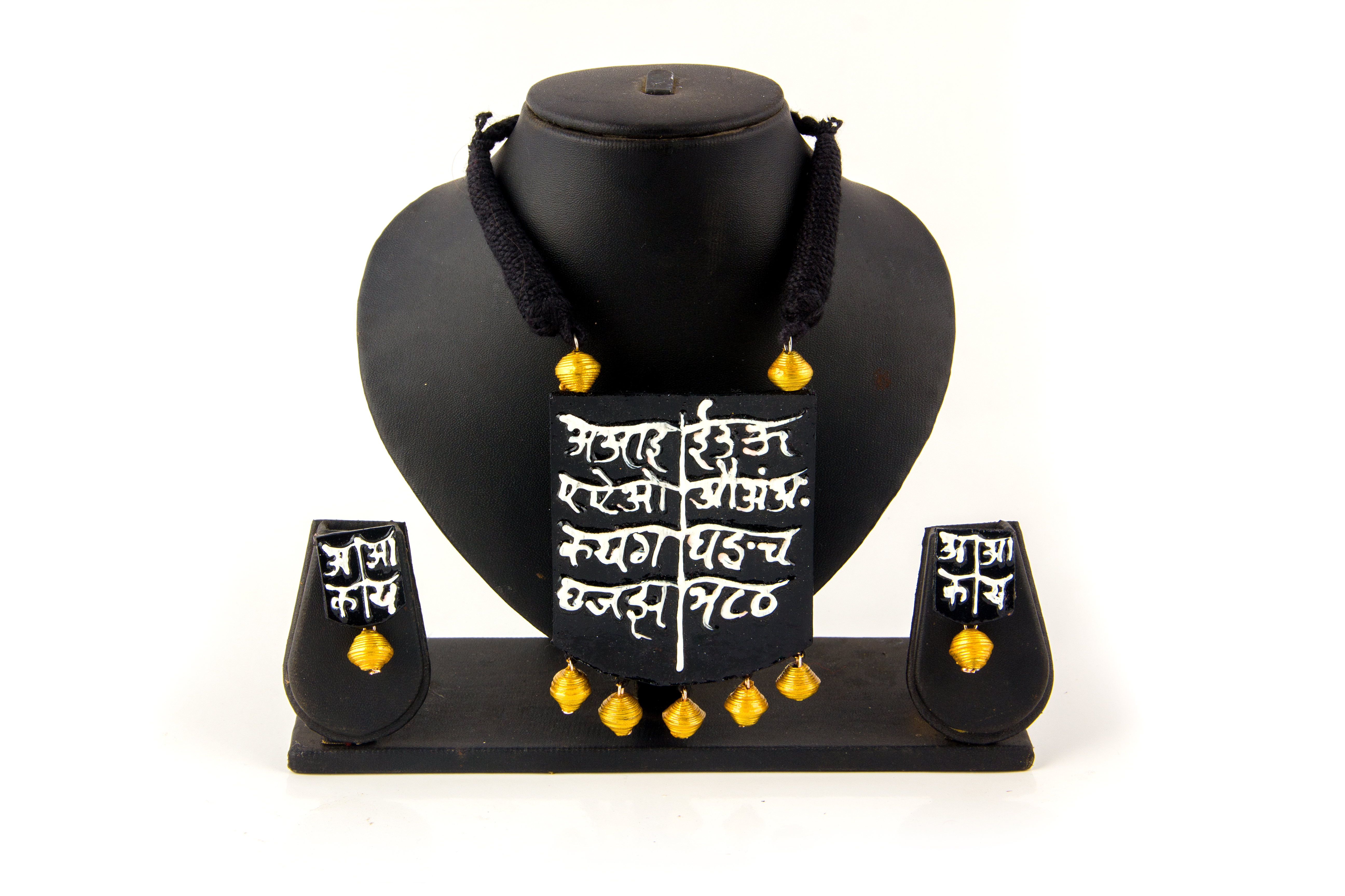 Handmade Calligraphy Necklace with Artistic Lettering Design for Stylish Ethnic and Contemporary Wear view 3