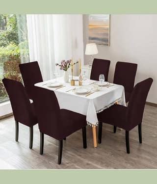 Mahaluxmi Creations 1 Seater Polyester Chair Cover ( Pack of 6 )
