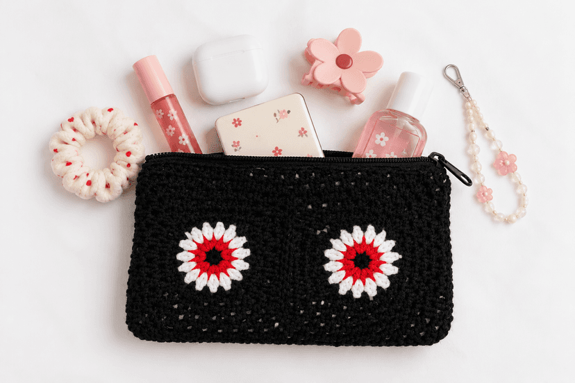 Handmade Crochet Pouch for Women and Everyday Storage view 2