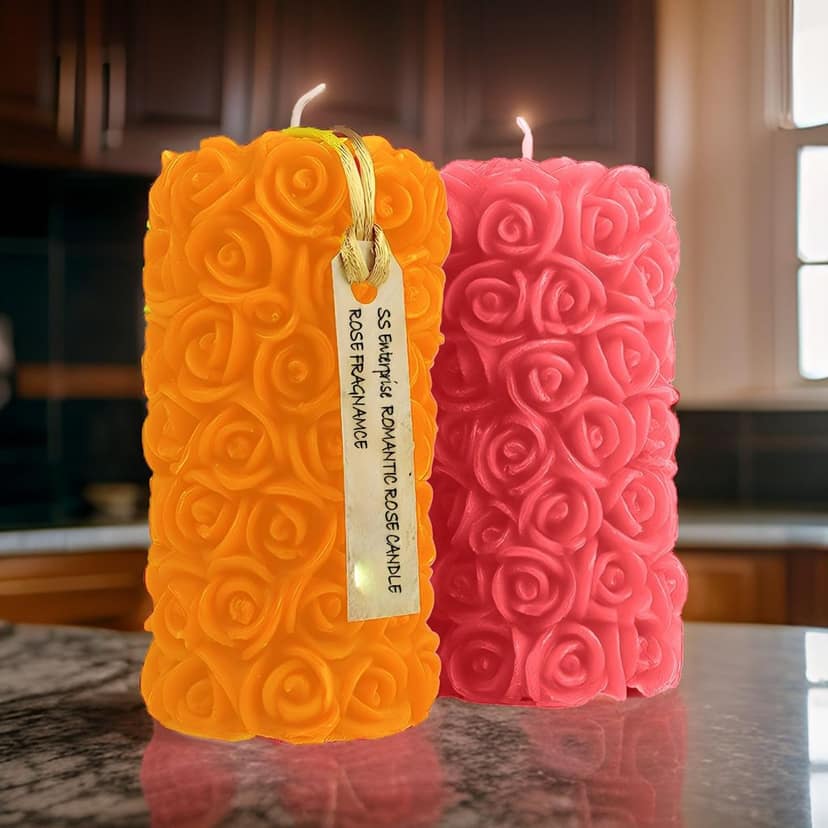 Rose Flower Shape Candle for Home Decor | Romantic Fragrance Candles | Smoke-Free Pillar Candle | Romantic Night