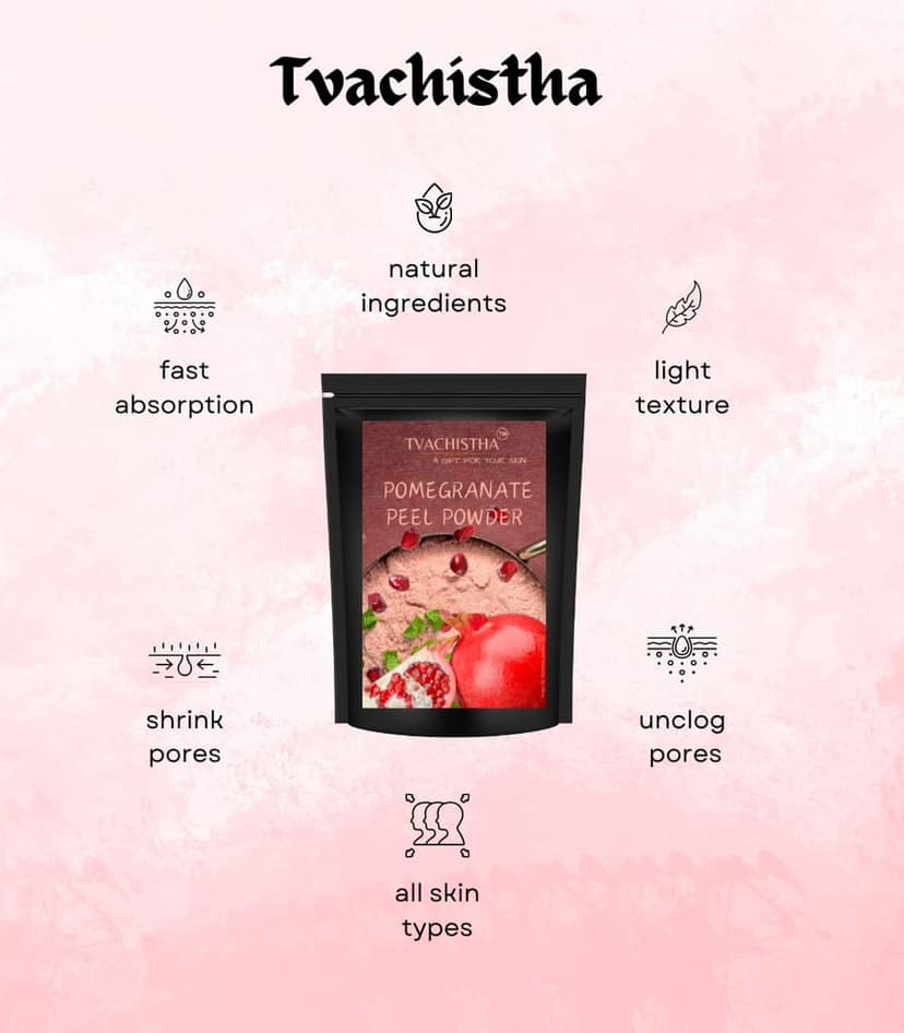 Tvachistha Pure, Natural & Organic Pomegranate Peel Powder for Skin Care & Hair Care | Anti-oxidant Rich | Acne & Hair Fall Treatment | Anar Powder – 100g view 5