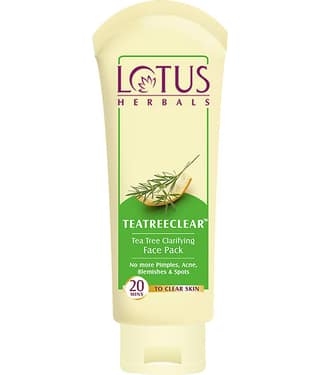 Lotus Herbals Teatreeclear Tea Tree Clarifying Face Pack , Reduces Pimples, Acne & Spots , 60G