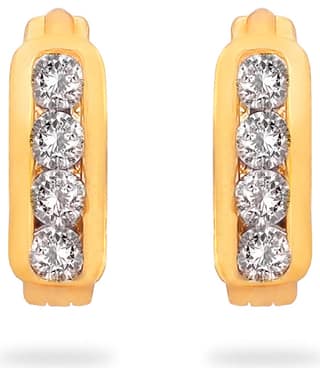 LUV FASHION Golden Huggies Earrings ( Pack of 1 )