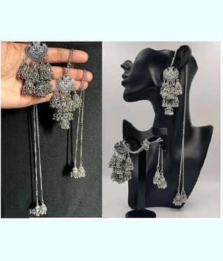 Samridhi DC Silver Drop Earrings ( Pack of 1 )