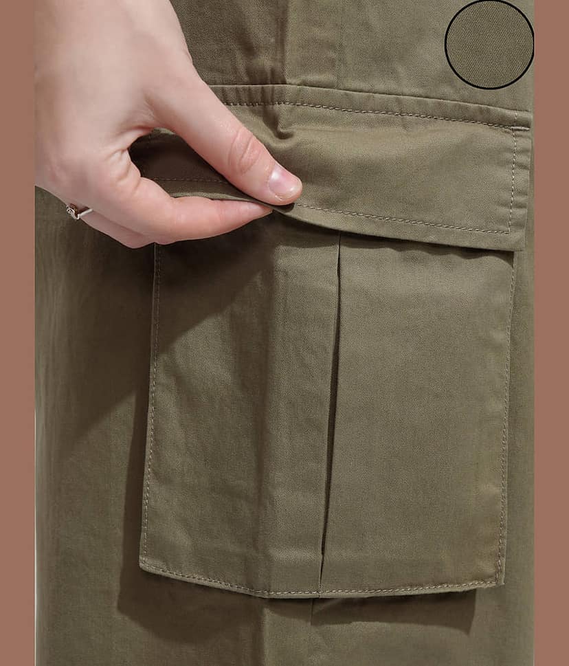 Tokyo Talkies Women Cotton Cargos Trousers ( Olive ) view 5