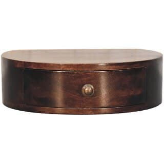 California Walnut Wall Mounted Rounded Bedside