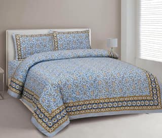 Sanganeri Print Cotton Bedsheet, 93X108,