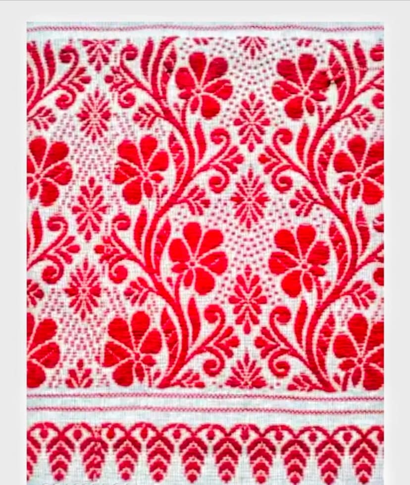 Assamese Cotton Stylish Stoles Soft and Comfortable for Bathing Gamusa(Ethnic Motifs) view 2