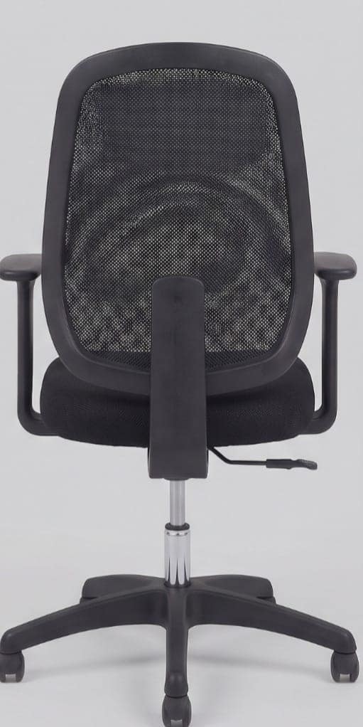 Ergonomic Mesh Mid-Back Office Chair, Adjustable Arms, Swivel Base, Black view 2