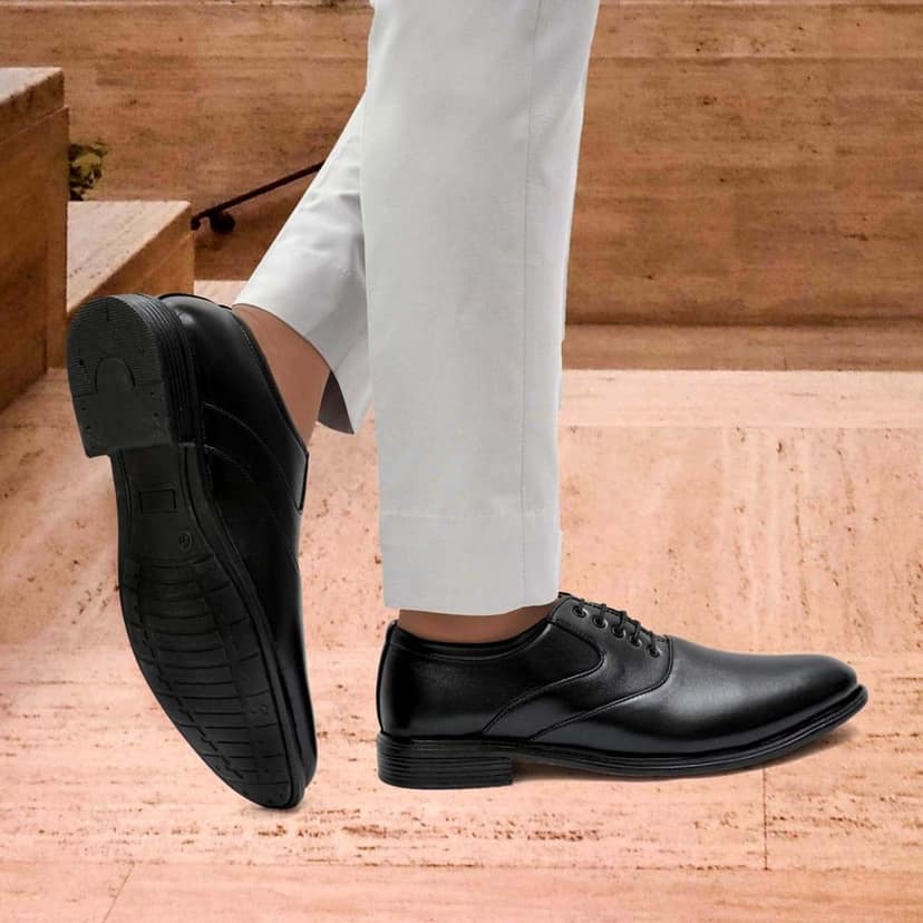 WUGO::Latest Stylish Men Formal Shoes|Black Derby Shoes|Office Shoes For Men's & Boys (Free Home Delivery) view 3