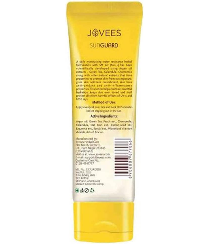 Jovees Herbal Sun Guard Lotion SPF 60 PA+++ 3 in 1, Even Tone Skin For All Skin 50ml (Pack of 1) view 2