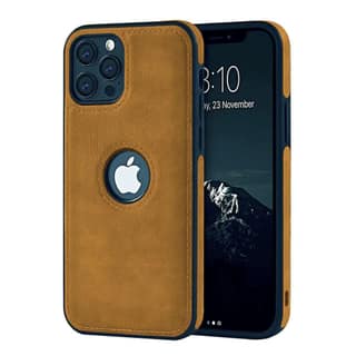 LIRAMARK PU Leather Flexible Back Cover Case Designed for iPhone 12