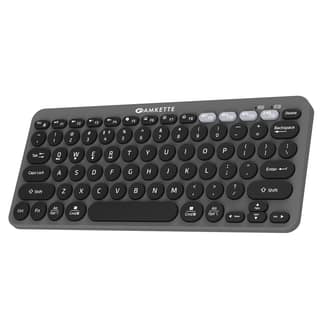 Amkette New and Improved Optimus BT 4 in 1 Multi Device Wireless Keyboard/Bluetooth Keyboard | One Click Device Switching and AI Access for Windows, MacOs, Android and iOS, Dual OS Layout (Grey) Amkette New and Improved Optimus BT 4 in 1 Multi Device Wir