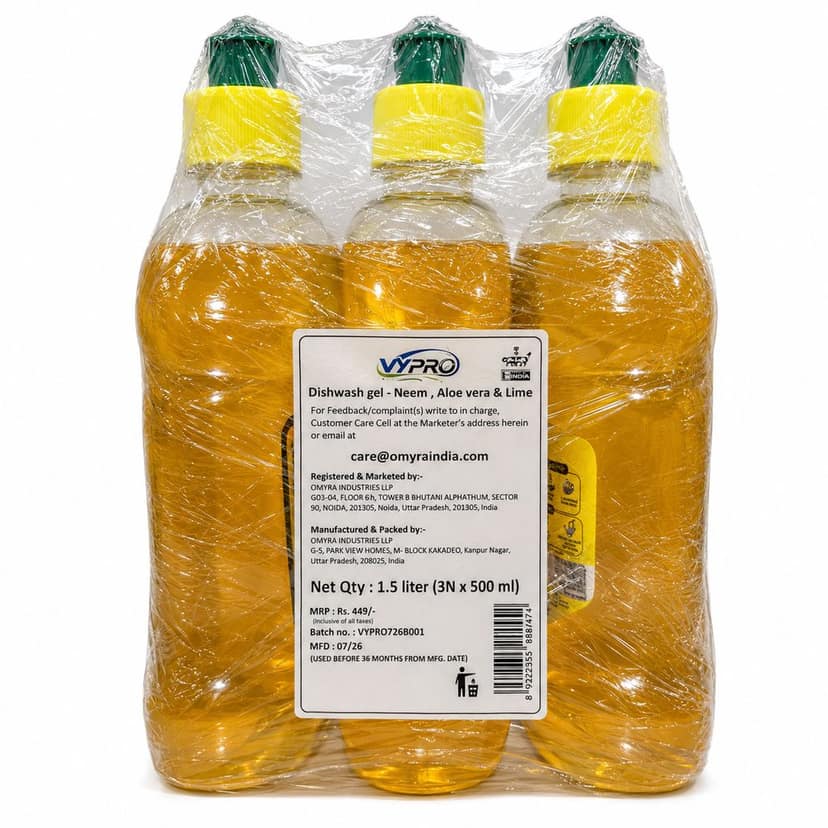 VYPRO Advanced Dishwash Gel with Neem, Aloe Vera & Lime