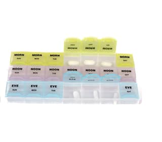 Ezyfit Weekly Pill Planner 7 Day Pill Case 21 Compartments, 3 Dose Planner Pill Medicine Organizer Reminder Storage, 3 Times A Day Color-Coded