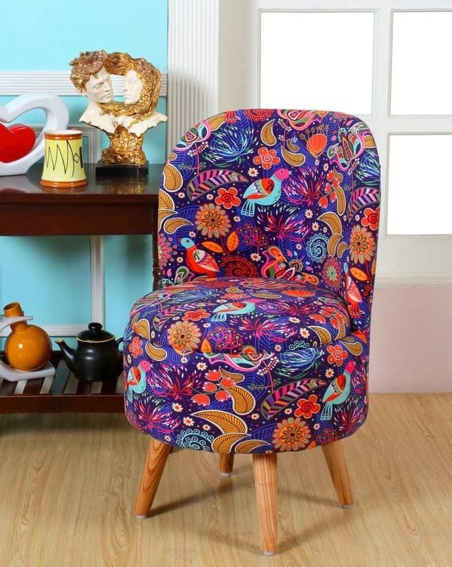 ShadowKart Ottoman Pouffes Sitting Mudda Puffy Stool for Living Room Dressing Table Pouf Round Footstool for Home Decor, Printed,18x18x32 Inch
