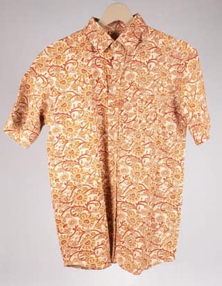 Kalamkari Cotton Shirt orange