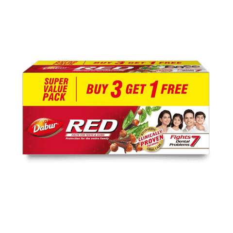 Dabur Red Toothpaste( Buy 3 Get 1 Free),(150 gm x 3 + 1), 600 gm Pack