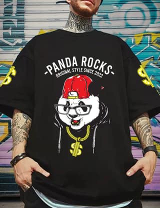 Scott Fincher Oversized Men's Graphic T-Shirt, GOD OF DEVIL Printed T-Shirt : AA(ARN)BLACK_120