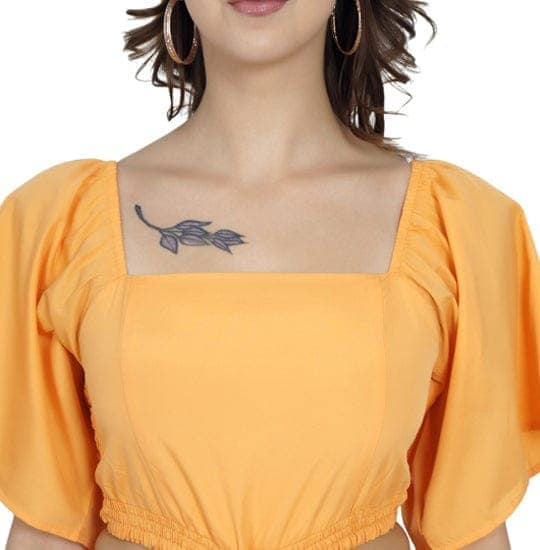 Cut-out Orange Flared Dress view 4