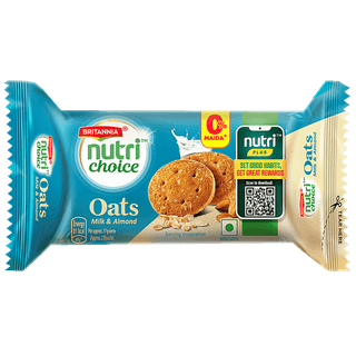 Britannia Nutrichoice Oats Milk & Almond Cookies, 75 gm