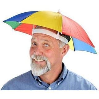 Umbrella Hat, Hands-Free Adjustable Elastic, Size Fits All Ages, Kids, Men & Women Umbrella (Multicolor) view 2