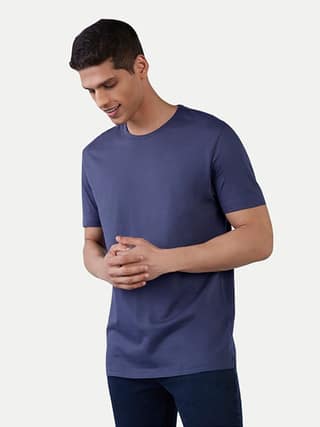Mens Basic Navy Crew Neck T Shirt