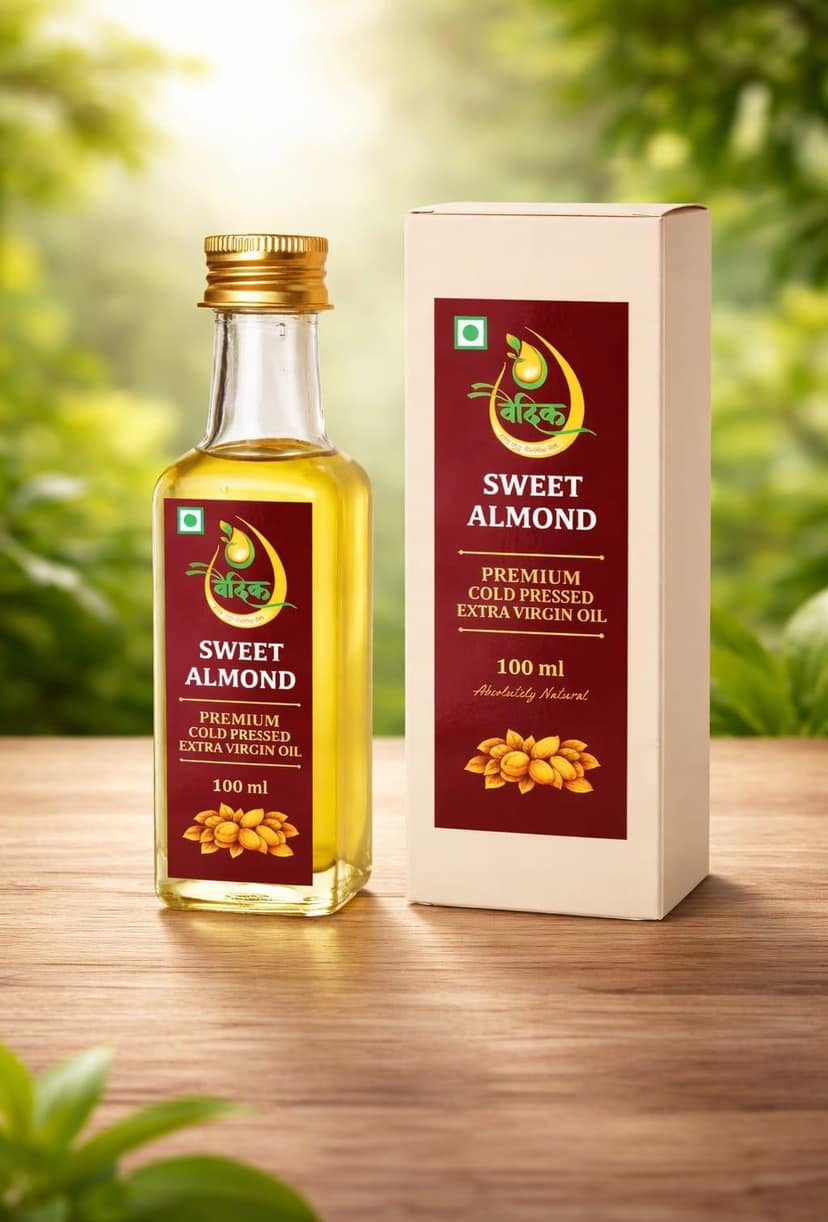 Vaidik Sweet Almond Cold Pressed Extra Virgin Oil 100 ml