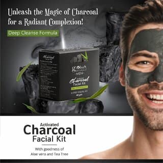 Globus Naturals AntiPollution Charcoal Men 6 Step Facial Kit For Oil Control Blackhead Removal Suitable For Oily Acne Prone Skin 40gm Set of 2 view 2