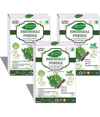 Kashvy Bhringraj Powder 600 Gm Pack of 3