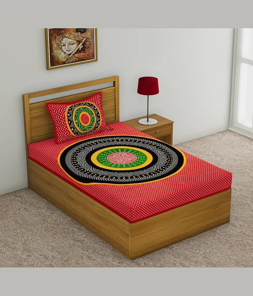 unique choice Cotton Single Bedsheet ( Red )