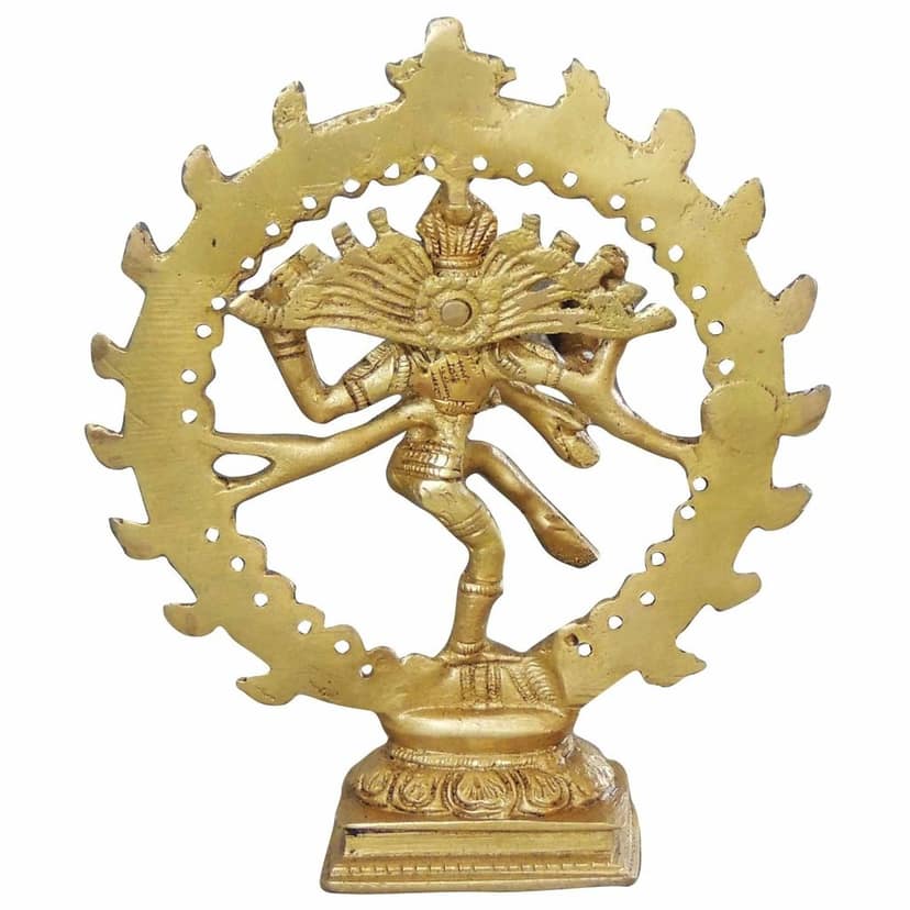 Brass Showpiece Nataraja, Natraja God Idol Statue, Height : 6.5 Inch (BSMAS1069 B) view 3
