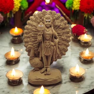 AMS Palani Murugan Idol Hindu God Subramanya Swamy Decorative Statue for Home Decor Pooja Prayer Spiritual Showpiece & Gifts Resin, 28 cm