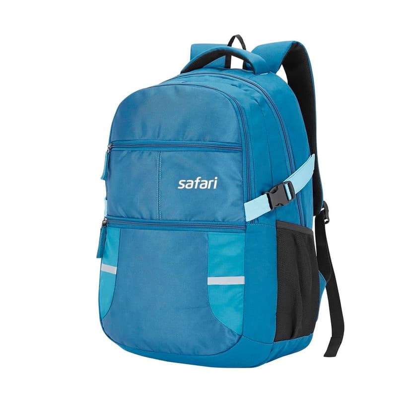 Omega Spacious/Large 5 Compartment Laptop Backpack With Raincover, College Bag, Travel Bag For Unisex, Teal, 30 Litre view 2