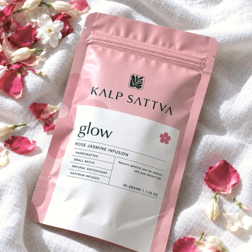 SKIN GLOW TEA | HERBAL TEA FOR SKIN | ROSE HIBISCUS JASMINE TEA view 2