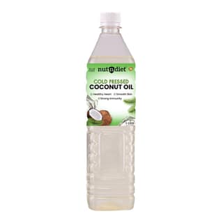 nutndiet Cold Pressed Coconut Oil For Baby Massage, Hair Care, Skin Care And Cooking, PET Bottle 1 Litre