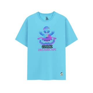 KUCHU Kids’ Unisex T-Shirt for Kids – Blue “Cosmic” Design | Soft Cotton-Modal Blend | Breathable, Lightweight & Stylish Casual Wear for Boys & Girls | Durable & Easy-Care Everyday Tee