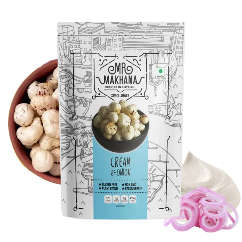 Mr Makhana Cream and Onion Roasted Makhana 21 g Healthy Snack view 3