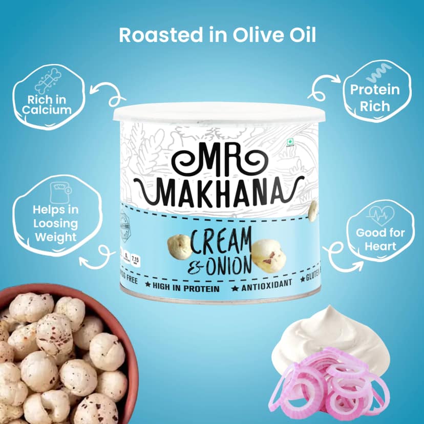 Mr Makhana Cream and Onion Roasted Makhana 21 g Healthy Snack view 4