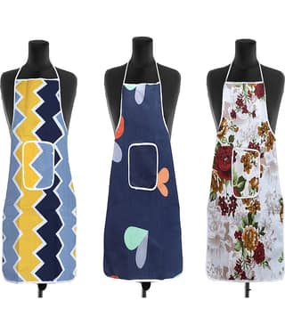 Aazeem Others Printed Kitchen Apron with 1 Center Pocket ( Pack of 2 )