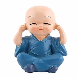 NP Set Of 4 Polyresin Laughing Buddha Statue for Home Decor, 30x10x24 cm (Multicolour) view 3