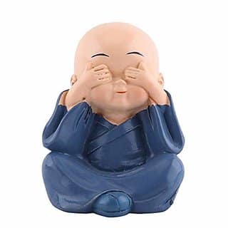 NP Set Of 4 Polyresin Laughing Buddha Statue for Home Decor, 30x10x24 cm (Multicolour) view 4